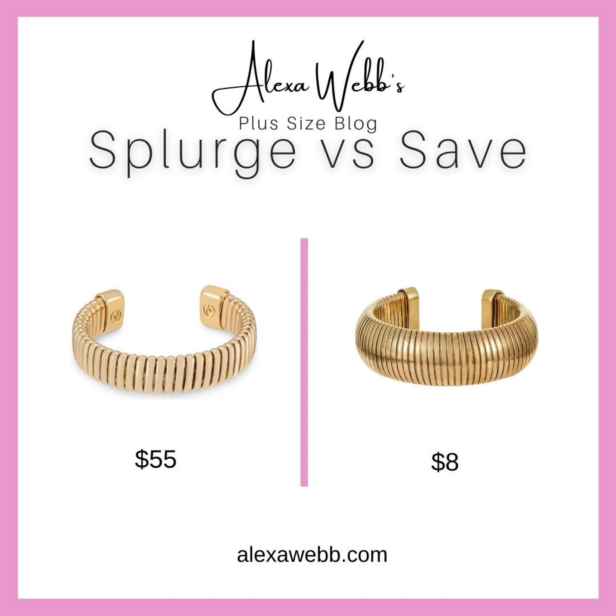 Gold Cuff Bracelet- Splurge Vs Save by Alexa Webb #plussize

#LTKOver40 #LTKStyleTip #LTKPlusSize