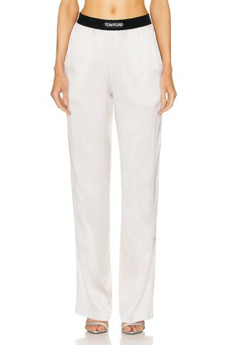 TOM FORD Silk Pj Pant in Metallic Silver | FWRD 