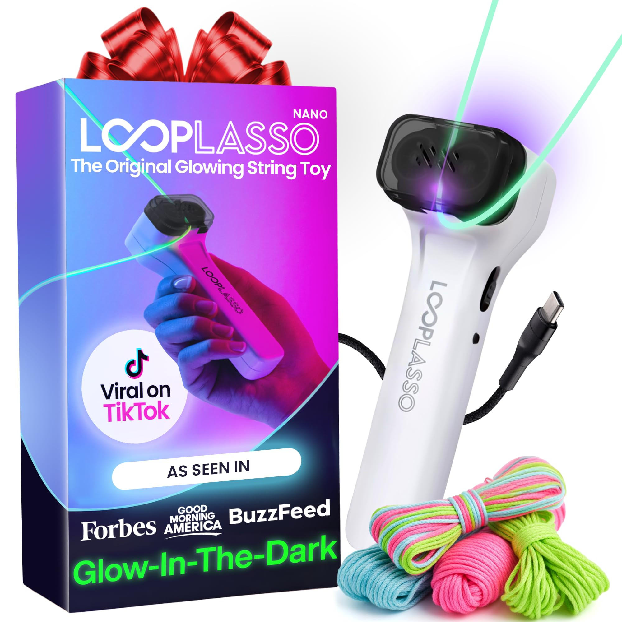 Loop Lasso NANO - Viral Glow in the Dark String Toy - 100+ Tricks, Beginner-to-Pro - Stocking Stu... | Amazon (US)