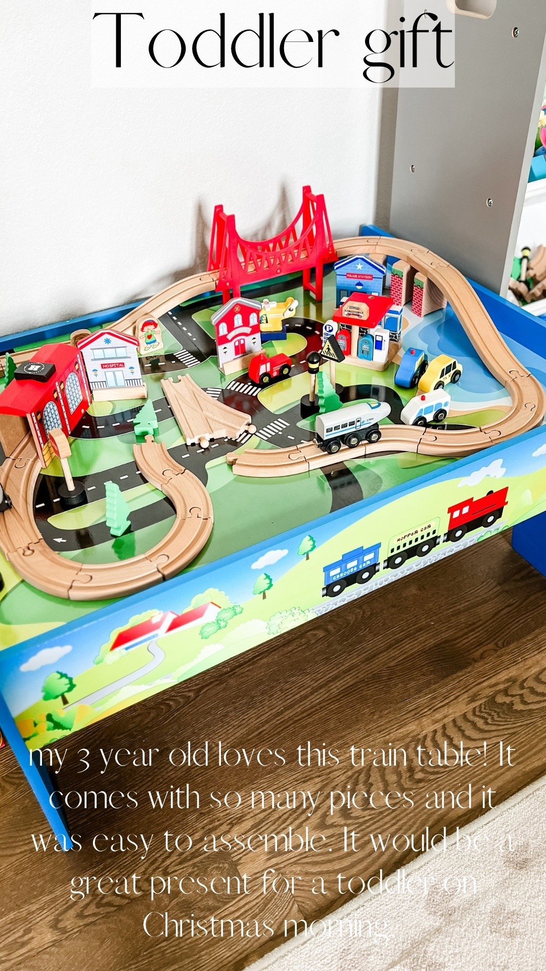 A wooden train set that comes with tons of pieces! My three year old loves this toy and it keeps him busy.

Toddler gift, gift guide, kids gift, Santa gift, kids toys, toddler boy 

#LTKGiftGuide #LTKKids #LTKCyberWeek