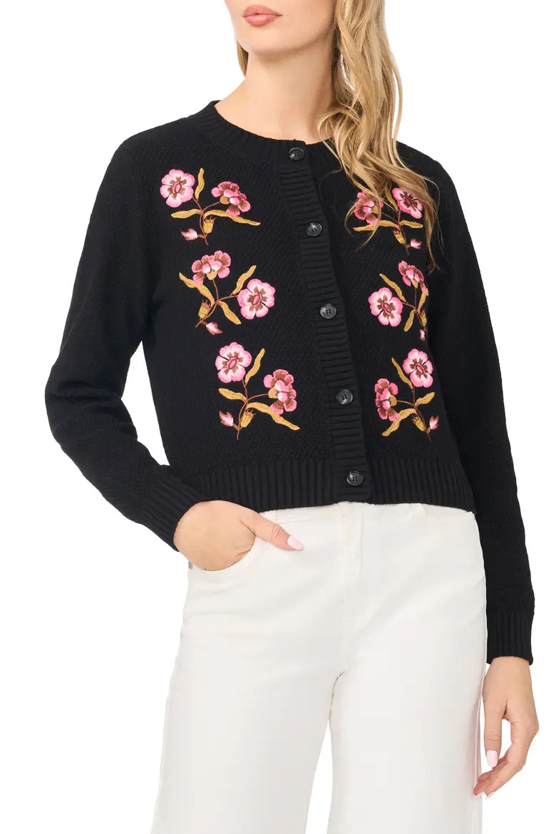 Embroidered Cotton Blend Cardigan (Women) | Nordstrom | Nordstrom