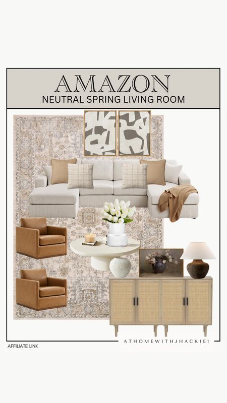 Amazon neutral living room, summer living room, spring living room, Amazon living room, living room decor, Amazon sofa, Amazon couch, leather chair, Chita living, sideboard, buffet. 

#LTKStyleTip #LTKHome