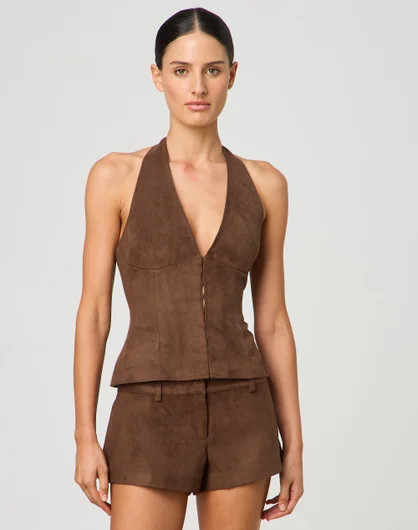 Faux Suede Halter Top | Glassons (Australia)
