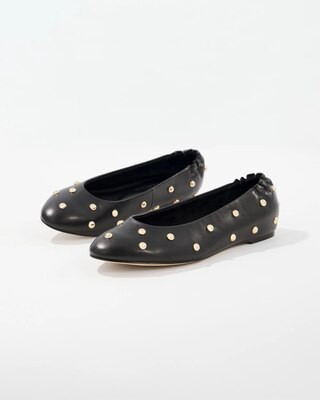 Women's Studded Ballet Flat in Black size 5.5 | White House Black Market | White House Black Market