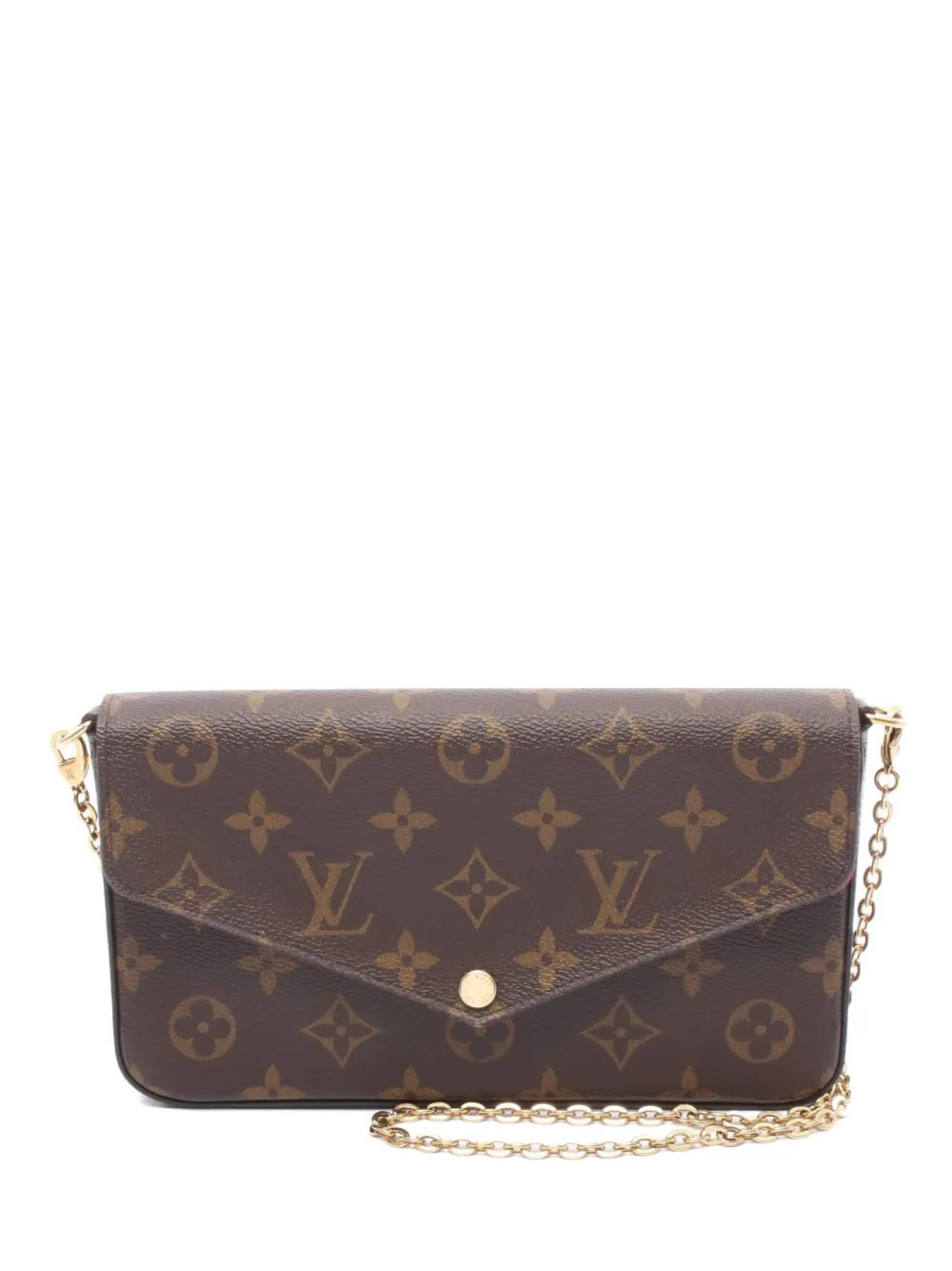 Louis Vuitton Pre-Owned 2020 Pochette Felicie wallet on chain - Brown | Farfetch Global