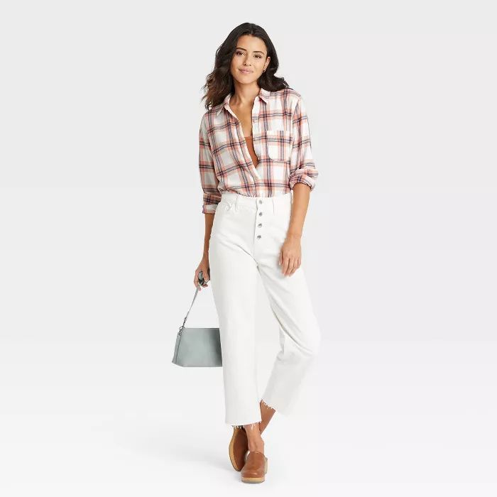 Women's Long Sleeve Flannel Button-Down Shirt - Universal Thread™ Plaid | Target