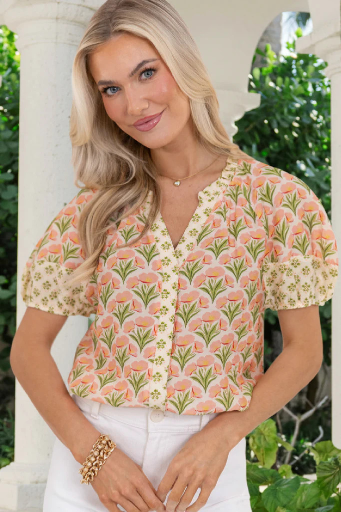 Day Well Spent Coral Floral Blouse | The Mint Julep Boutique