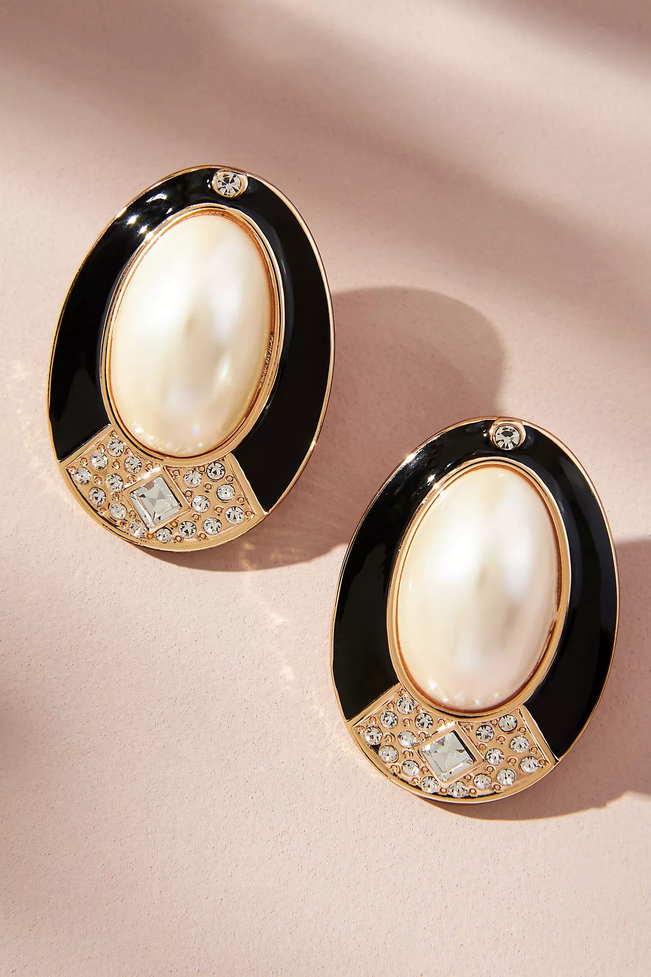 The Restored Vintage Collection: Pearl Enamel Post Earrings | Anthropologie (US)