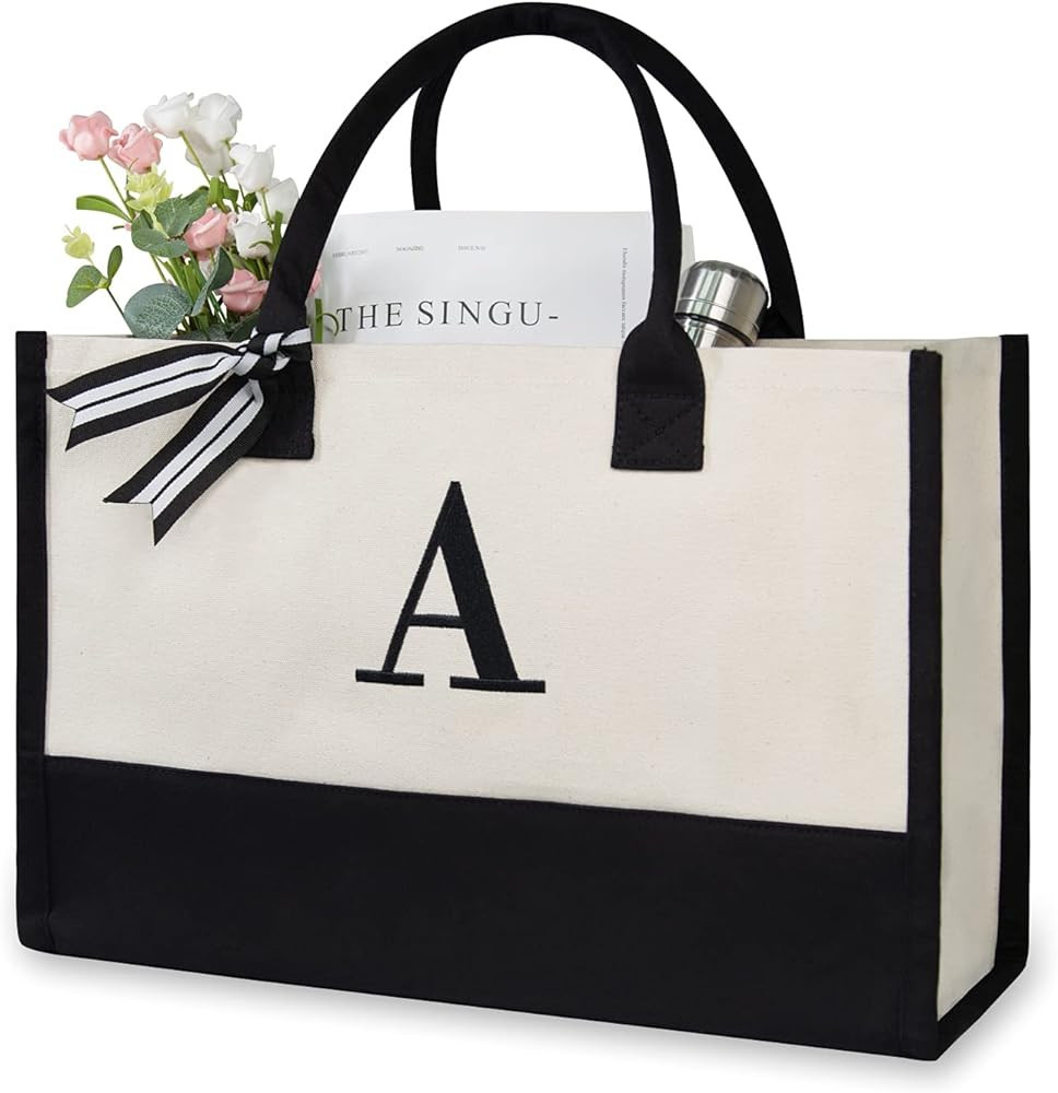 TOPDesign Monogrammed Tote for Beach      
 Polyester | Amazon (US)