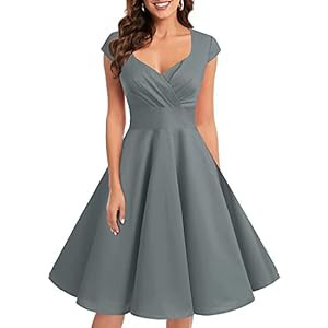 Bbonlinedress Women's 50s 60s A Line Rockabilly Dress Cap Sleeve Vintage Swing Party Dress | Amazon (UK)