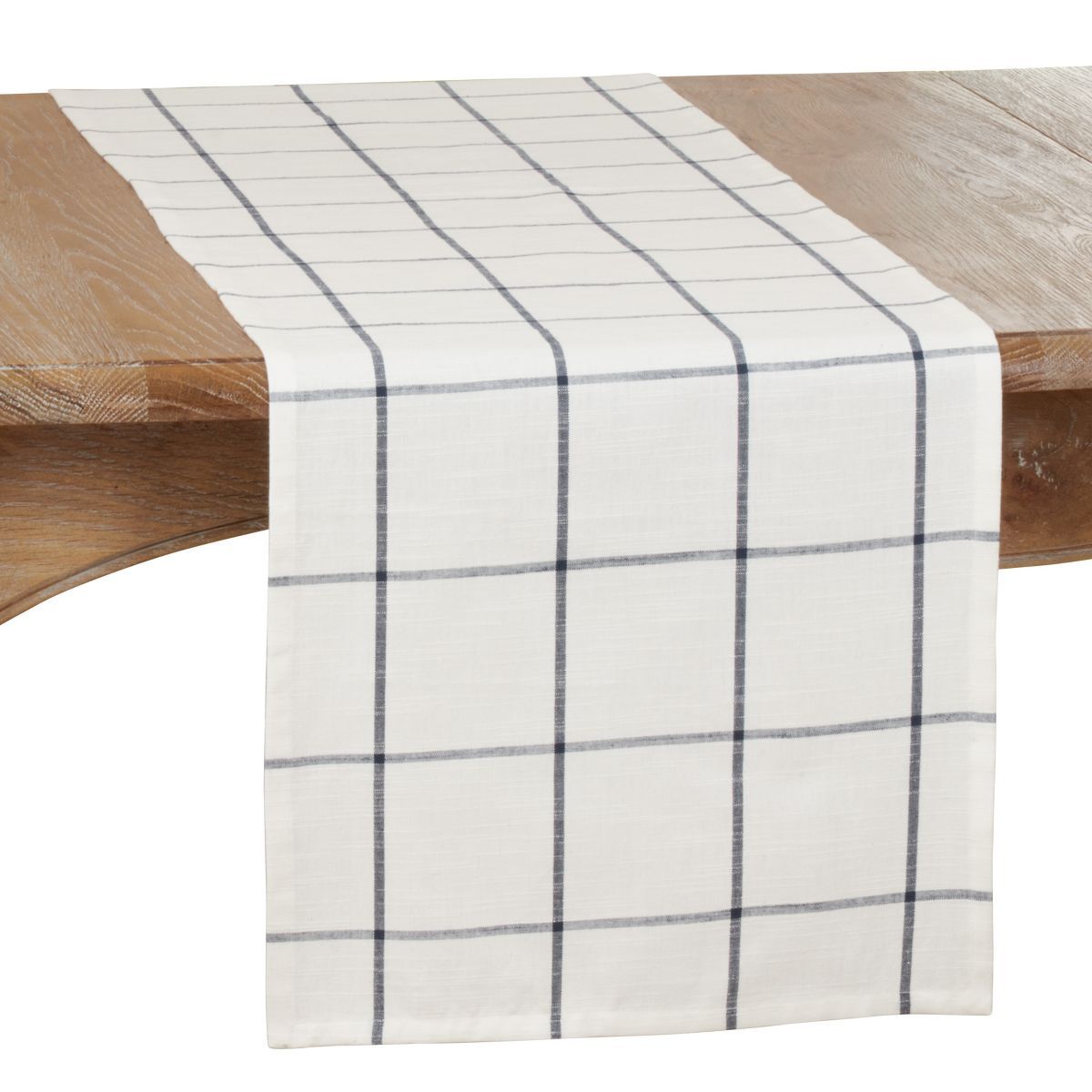 Saro Lifestyle Dining Table Runner With Large Plaid Design | Target