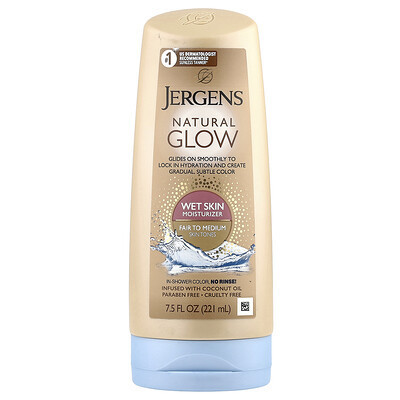 Jergens, Natural Glow, Wet Skin Moisturizer, Fair to Medium, 7.5 fl oz (221 ml) | iHerb