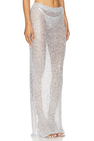 NBD Shanti Maxi Skirt in Silver from Revolve.com | Revolve Clothing (Global)
