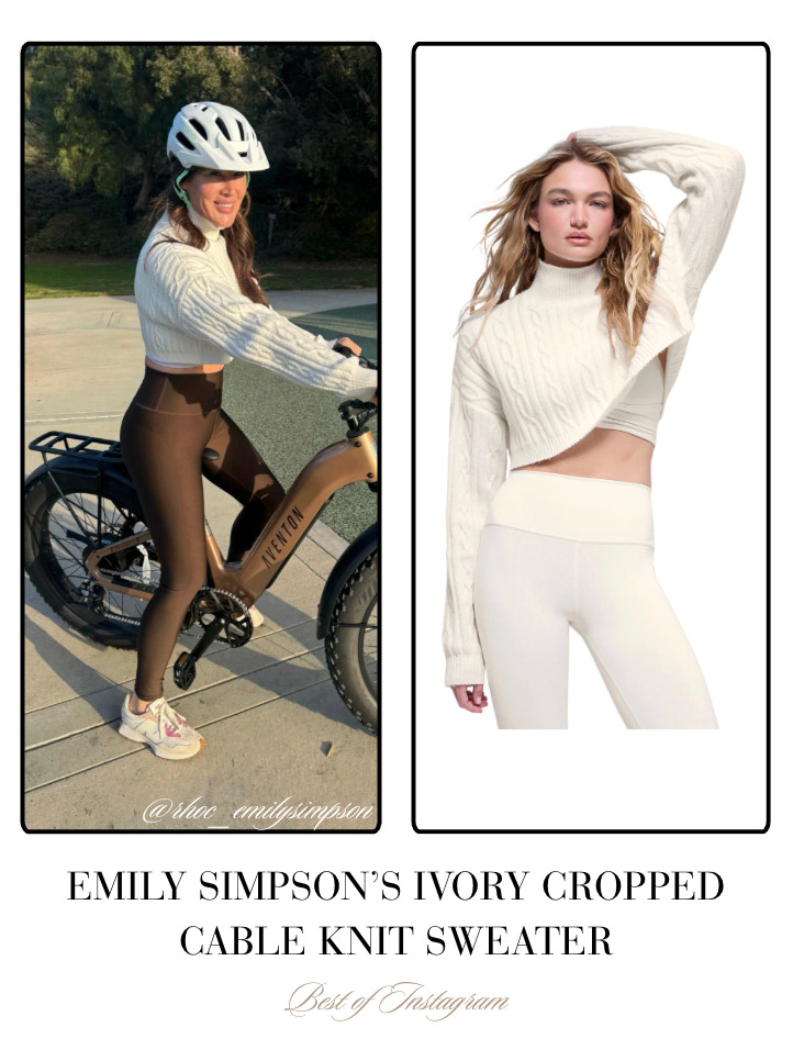 Emily Simpson's Ivory Cable Knit Sweater 📸= @rhoc_emilysimpson 

 