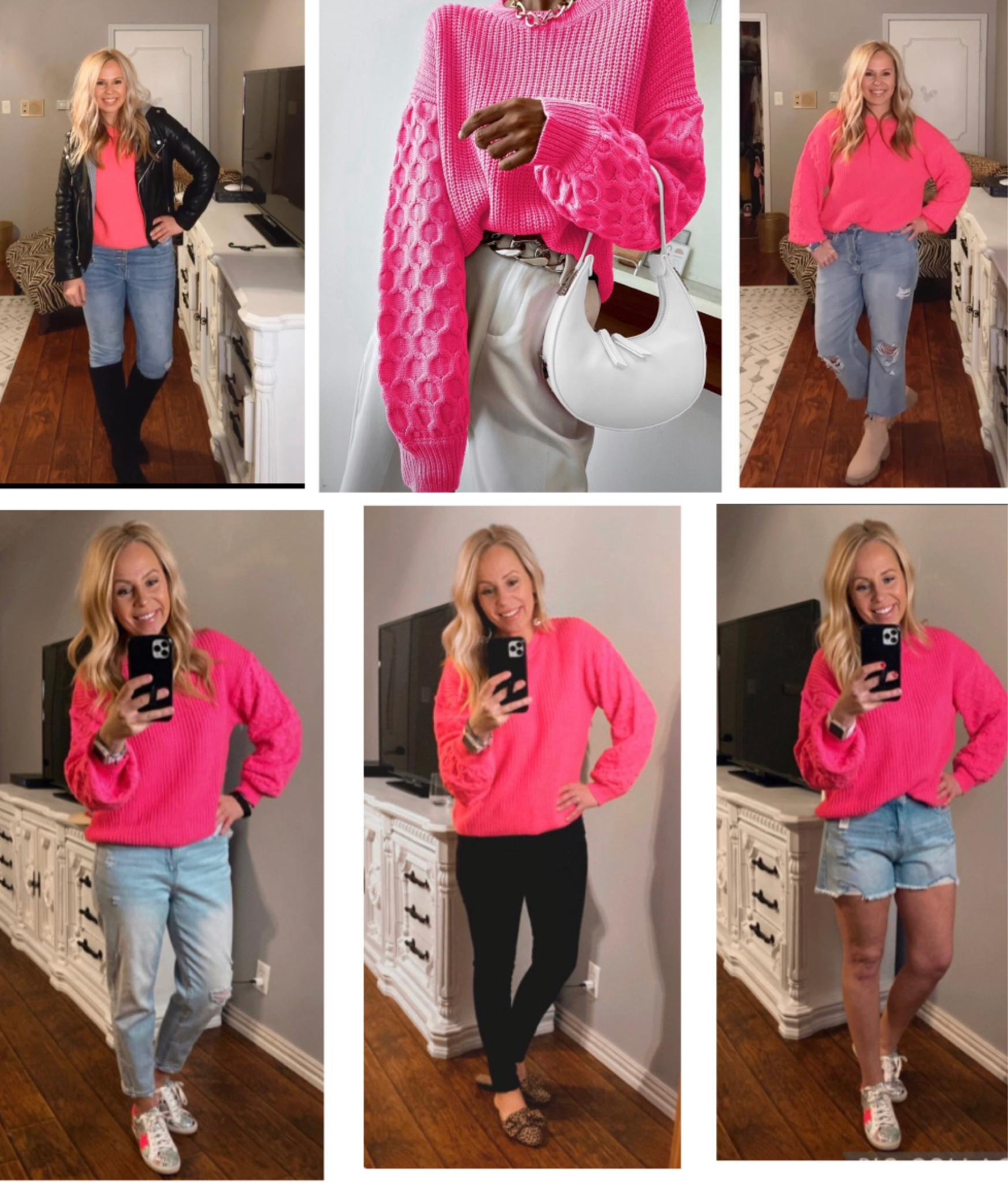 One sweater and multiple ways to style it!! This is sooooo good!! #Pink #momlife #teacherstyle #prek #datenight #casual 

#LTKstyletip #LTKworkwear #LTKunder50