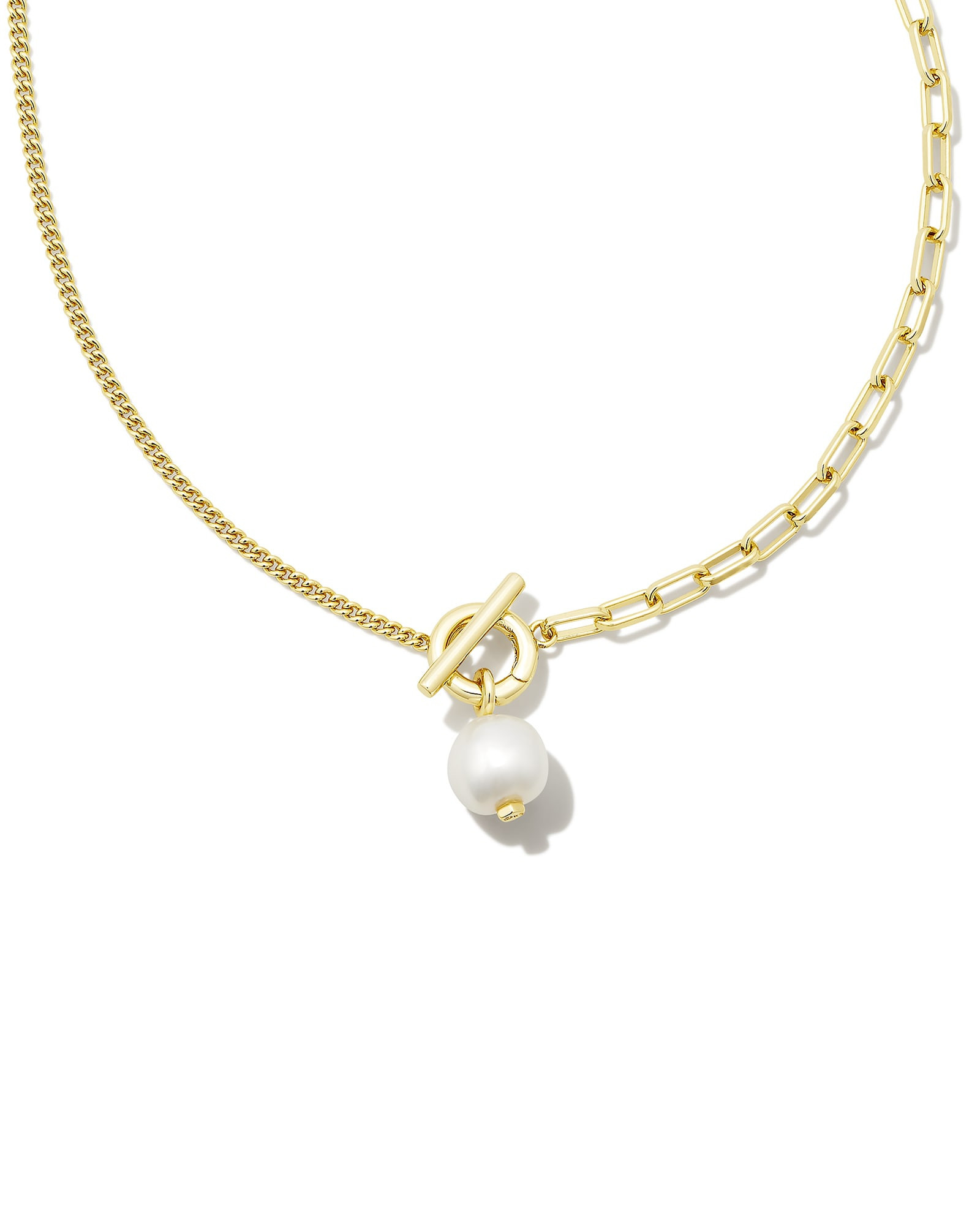 Kendra Scott Leighton Convertible Gold Chain Necklace in Freshwater Cultured | Pearl | Kendra Scott