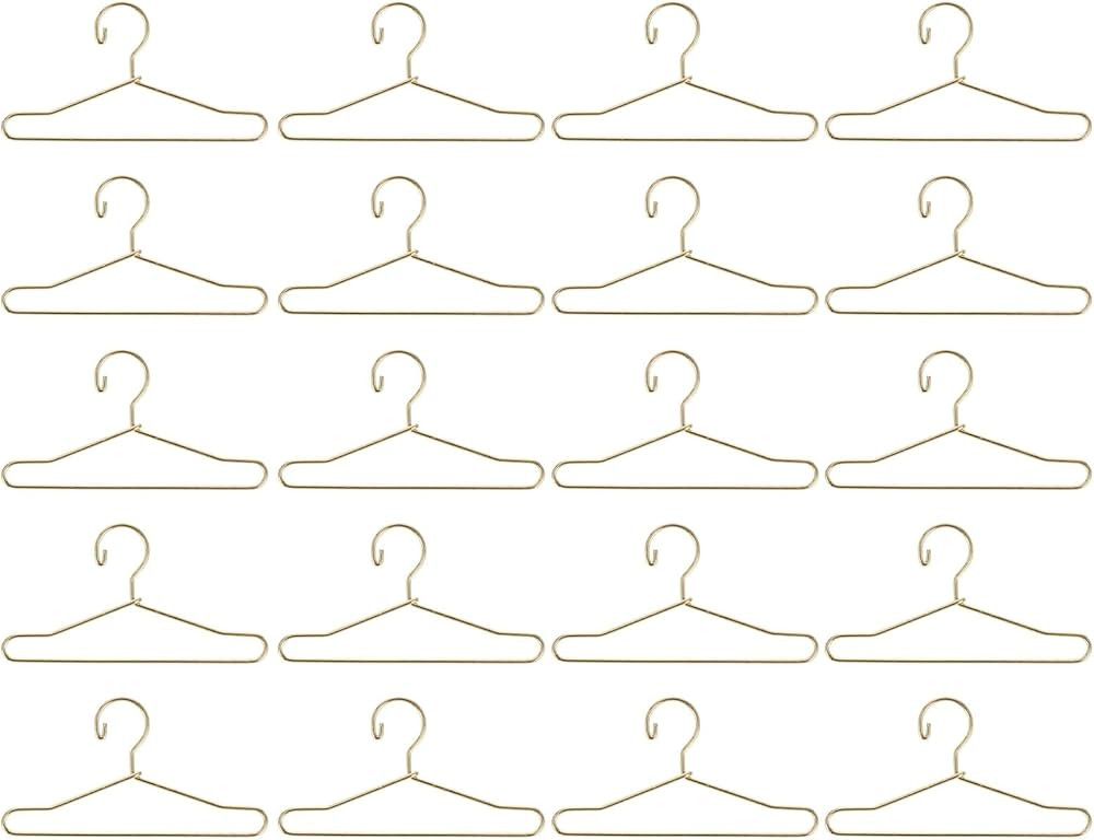 20 Pcs Doll Clothes Hanger Metal Doll Outfit Hanger Wardrobe Doll Clothes Accessories Wire Hanger... | Amazon (US)