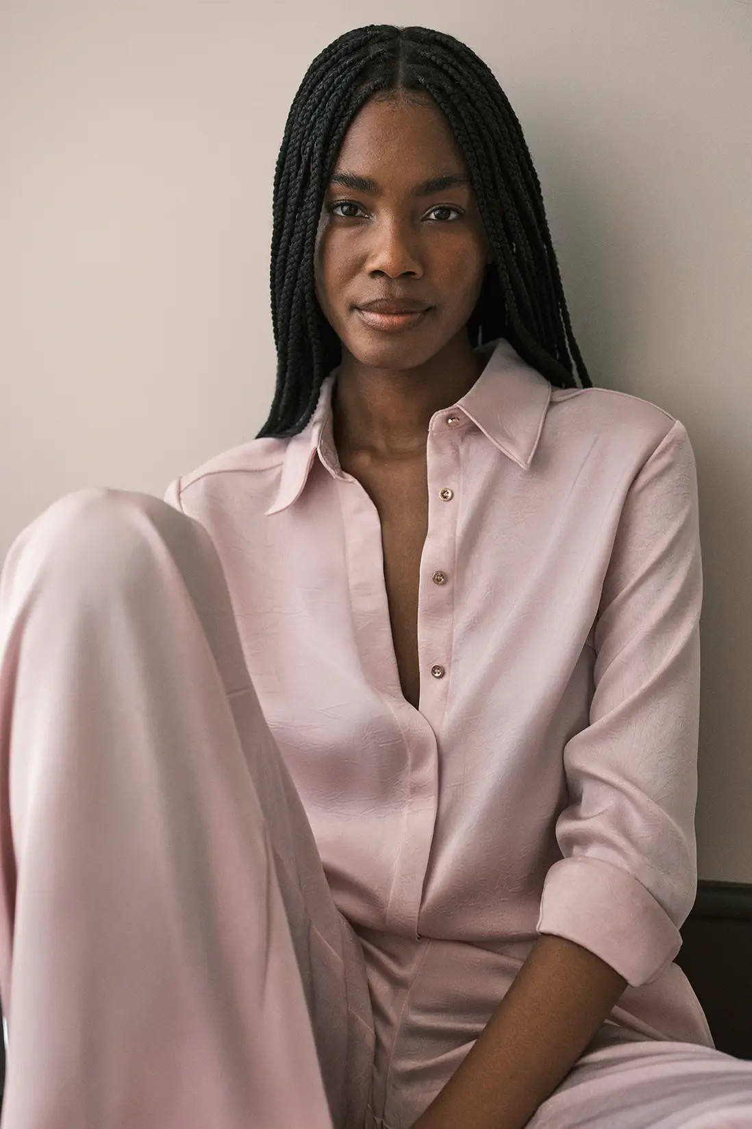 Hammered Satin Relaxed Woven Shirt | Karen Millen US