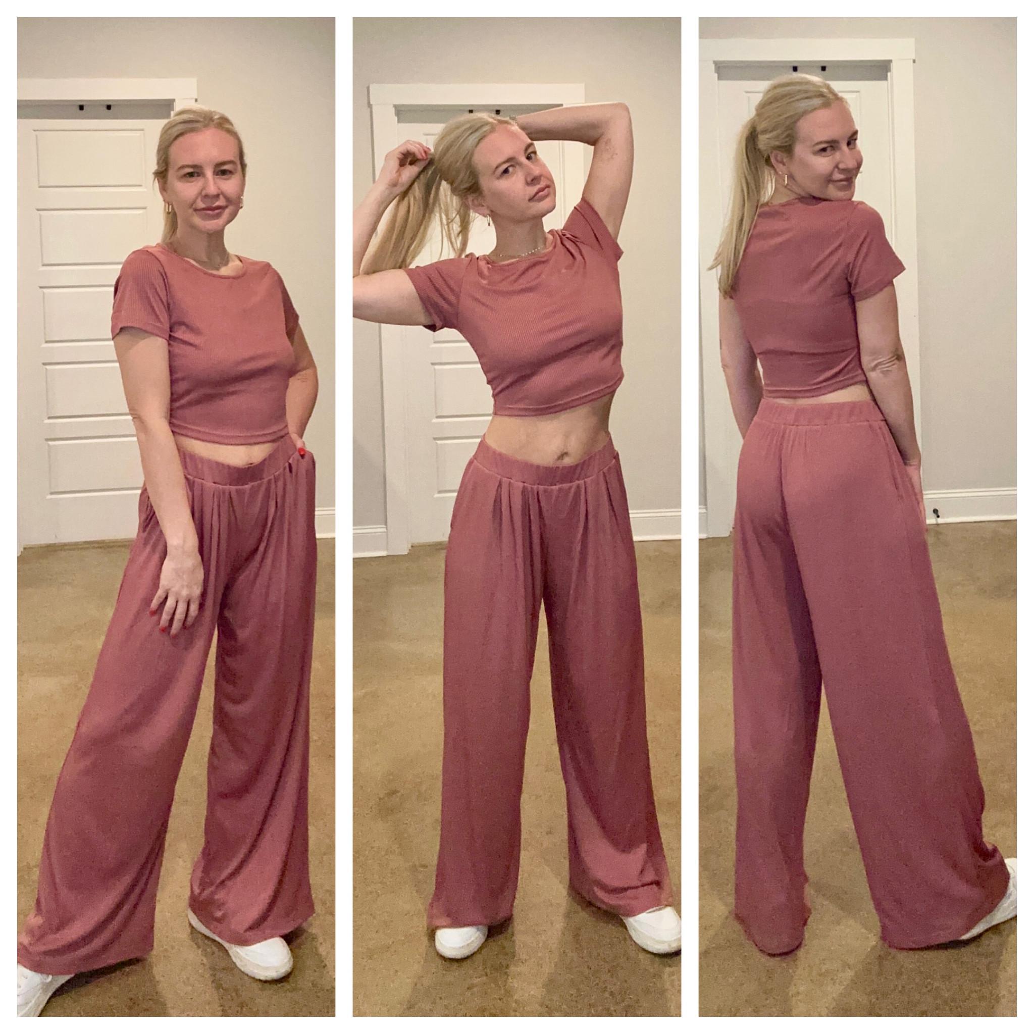 cropped lounge set in the prettiest mauve color! 

#LTKTravel #LTKActive #LTKFindsUnder50