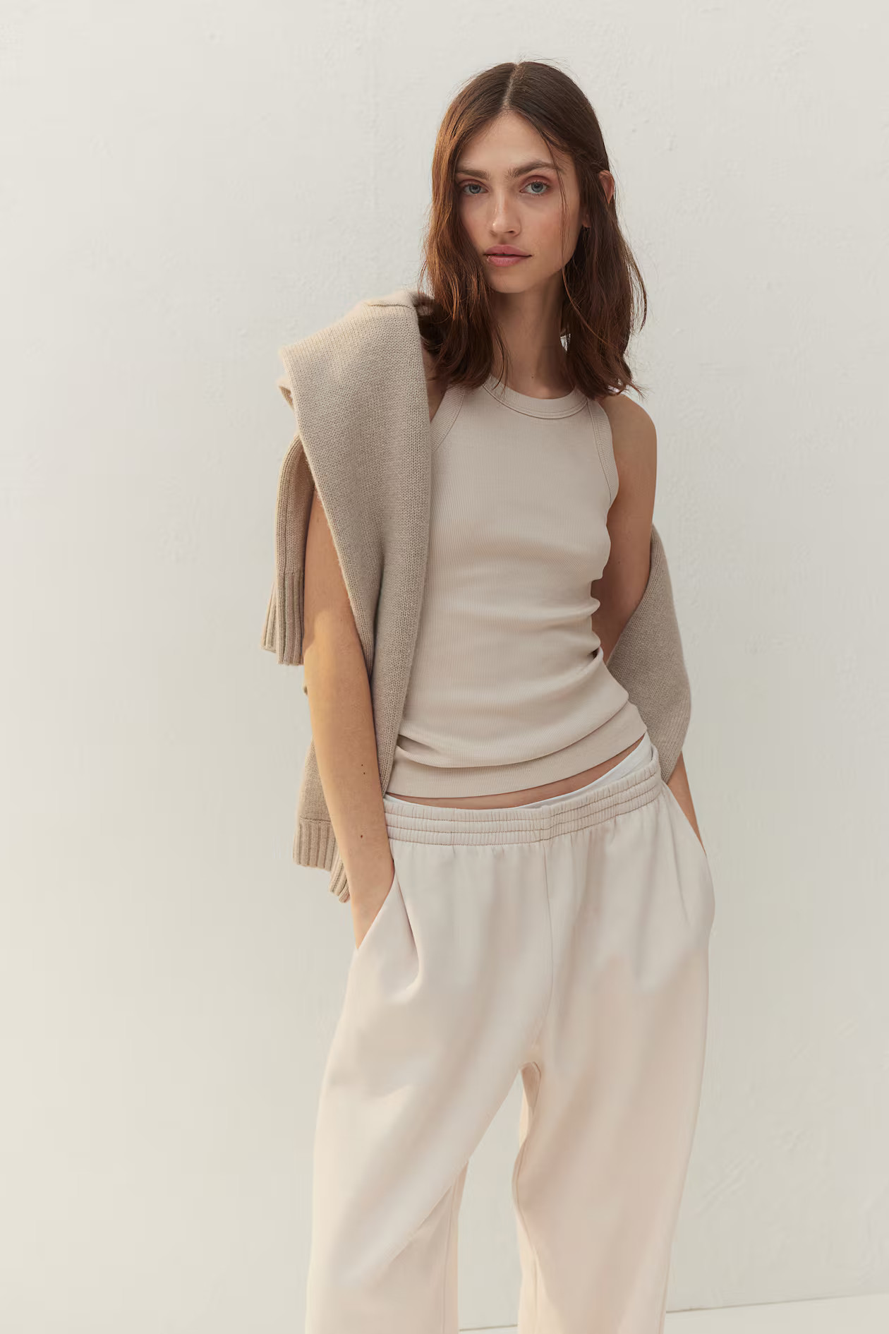 Geripptes Tanktop - Hellbeige - Ladies | H&M AT | H&M (DE, AT, CH, NL, FI)