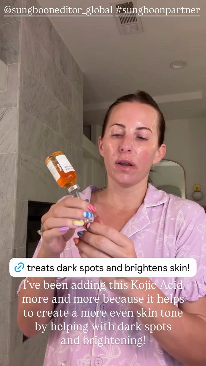 I’ve been adding this Kojic Acid more and more because it helps to create a more even skin tone by helping with dark spots 
and brightening! @sungbooneditor_global #sungboonpartner