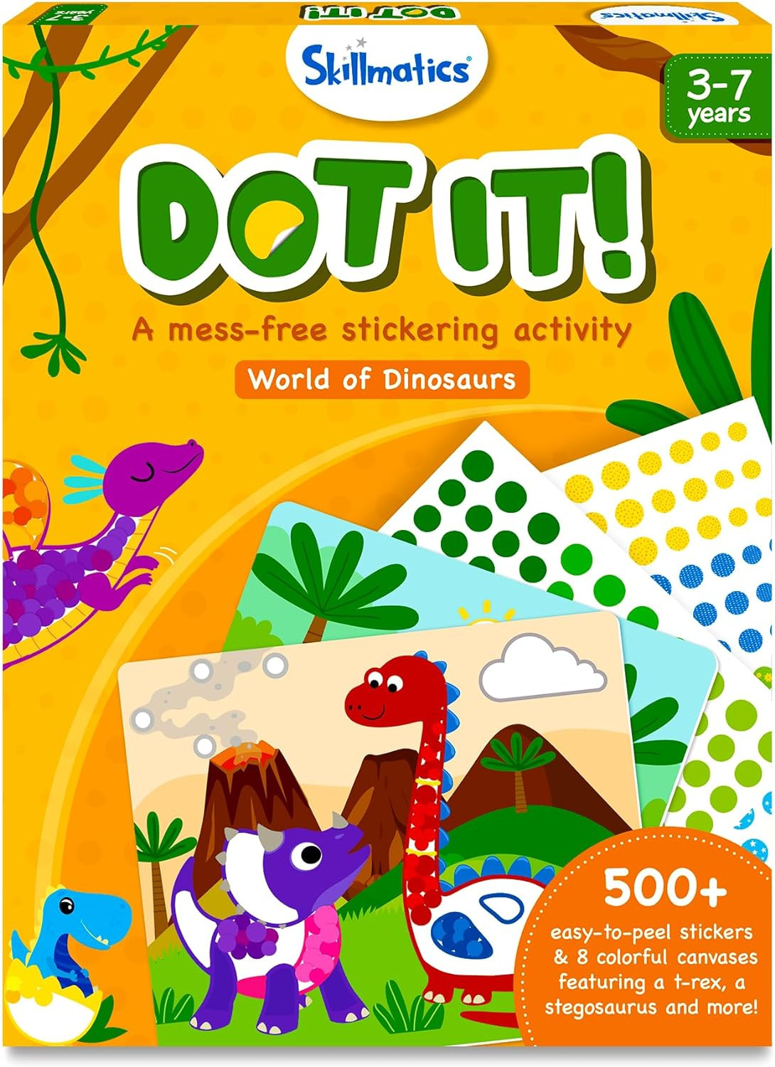 Skillmatics Dot It Sticker Art Activity - Dinosaurs, Mess-Free Fun for Kids, 500+ Stickers, Craft... | Amazon (US)