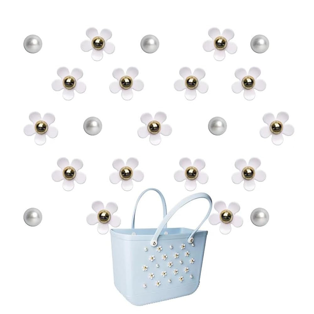 Flower Charms Compatible with Bogg Bag＆Simply Southern Totes, Pearl Bag Bits Insert Charm Acces... | Amazon (US)