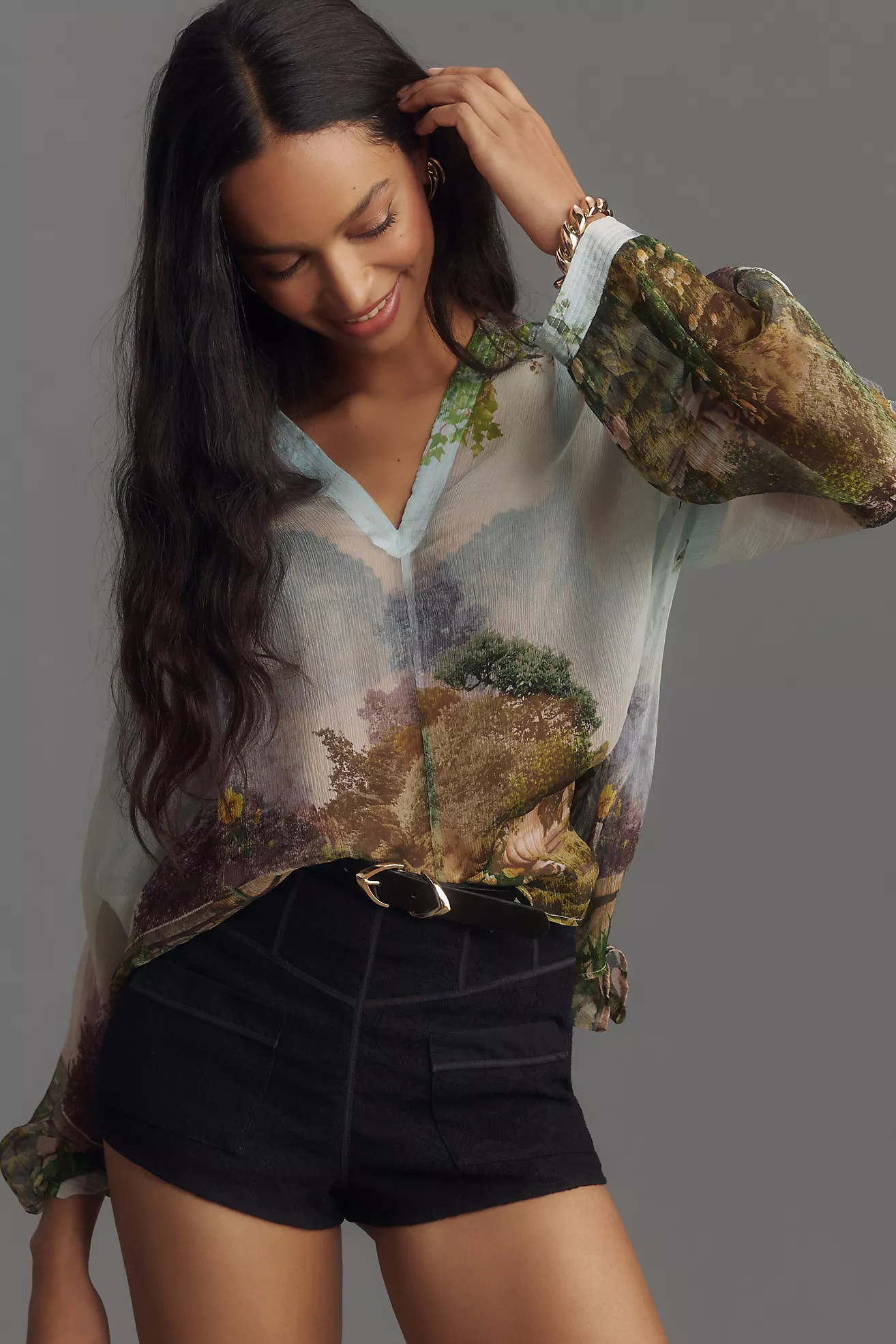 Attic and Barn Tortilla Long-Sleeve Blouse | Anthropologie (US)