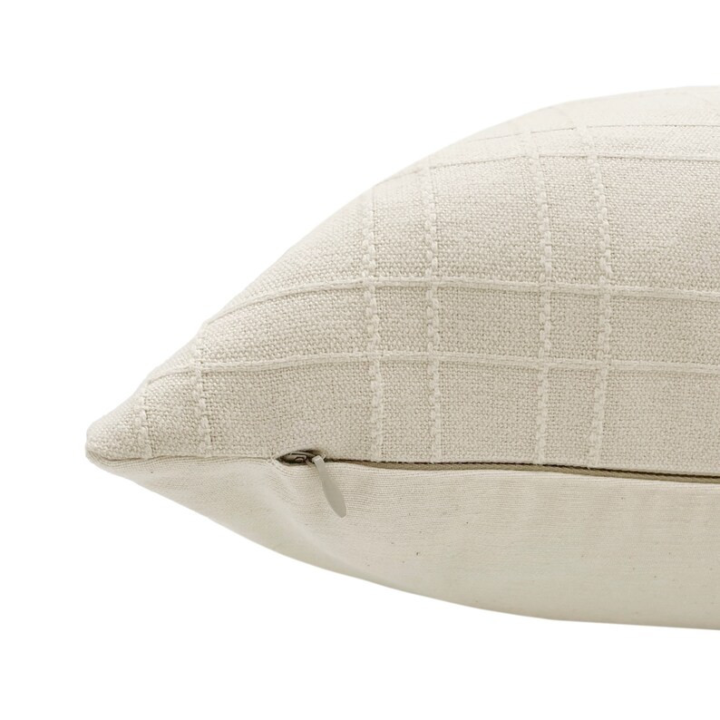 PERRY  ||  Cream Striped Pillow Cover, Designer Pillow, Neutral Pillow, Farmhouse Pillow, Cream S... | Etsy (US)