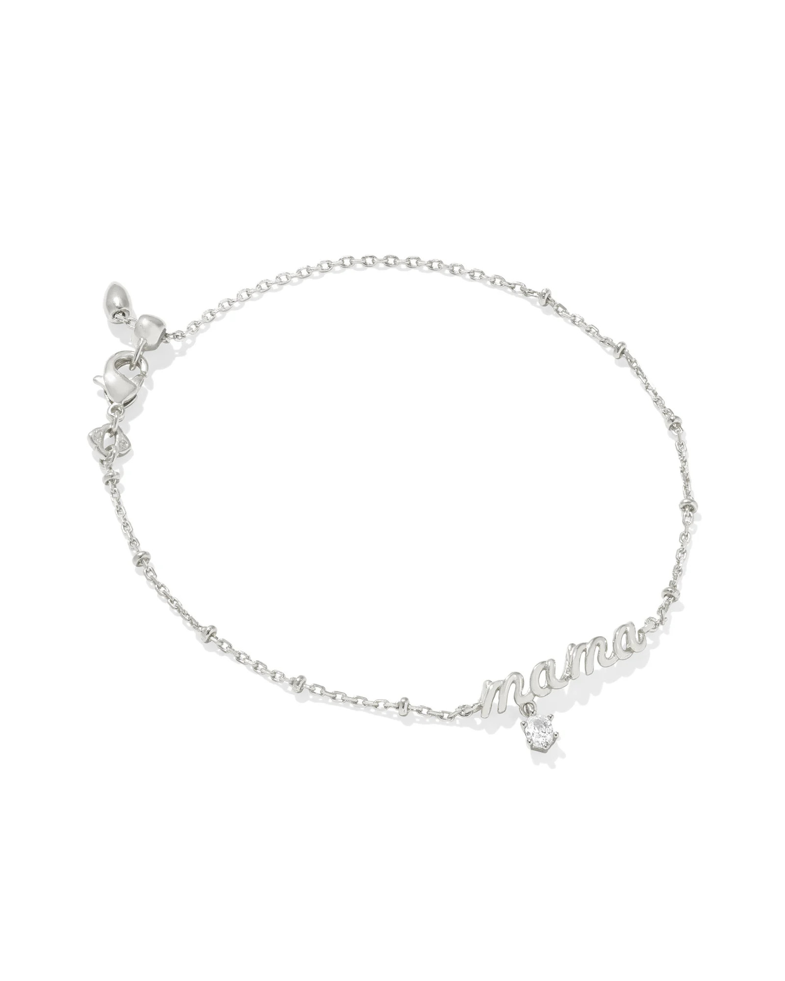 Mama Silver Crystal Delicate Chain Bracelet | Kendra Scott