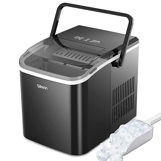 Silonn Countertop Ice Maker Machine, Portable Ice Makers Countertop with Handle, Makes up to 27 l... | Amazon (US)