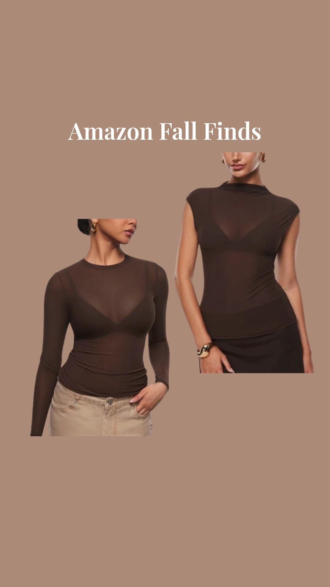 Amazon fall finds. Sheer see through tops! 