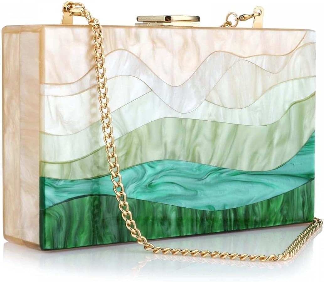 Gets Acrylic Purses and Handbags for Women Multicolor Perspex Geometric Patterns Box Clutch Banqu... | Amazon (US)