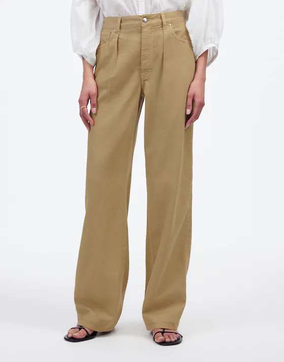 Pleated Low-Slung Baggy Jean in Garment Dye: Airy Denim Edition | Madewell