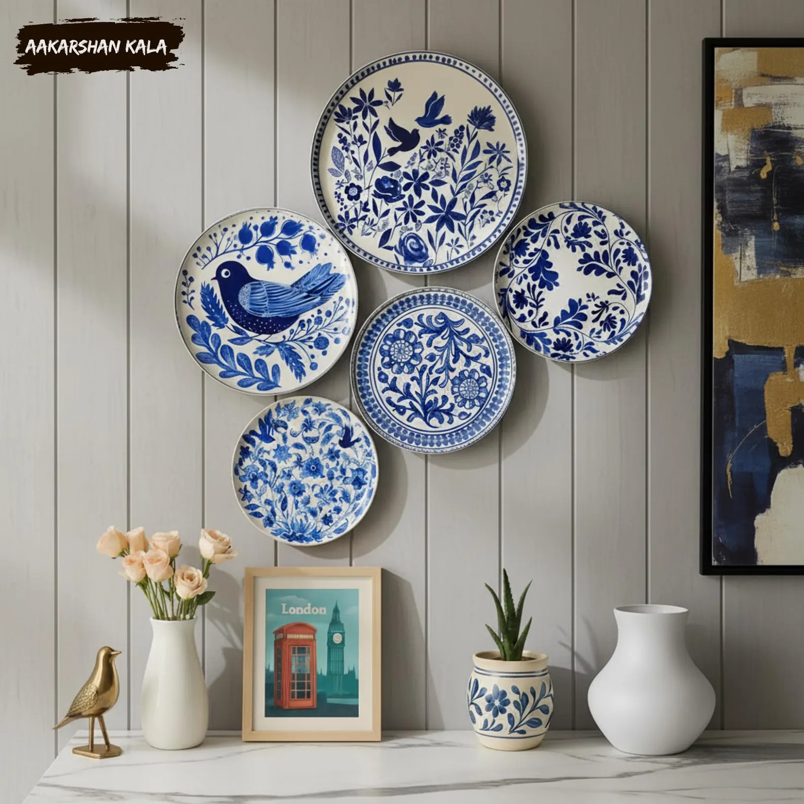 Multicolor Decorative Wall Plates | Home Decor | Holland Wall Plates & Paintings | Living Room Wa... | Etsy (Global)