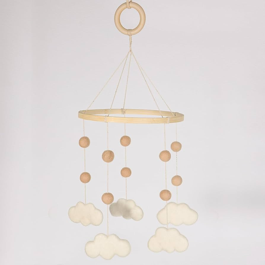 Felt Cloud Mobile for Crib - Baby Mobile for Crib - Crib Mobile for Girls, Boys - Boho Crib Mobil... | Amazon (US)