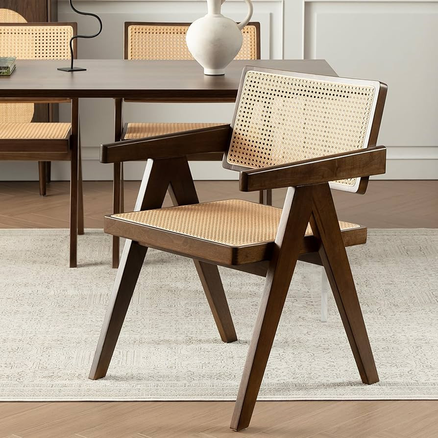 THEETHUNG 1 Piece Rattan Dining Chair,Breathable Woven Chairs for Dining Room,Mid Century Modern ... | Amazon (US)