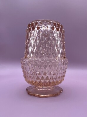 2 Piece Fairy Lamp Style Indiana Glass Candleholder Pink Diamond   | eBay | eBay US