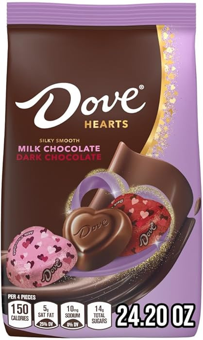 Dove Promises Corazones de Dulce de Chocolate con Leche y Oscuro, bolsa de 24.2 oz | Amazon (US)