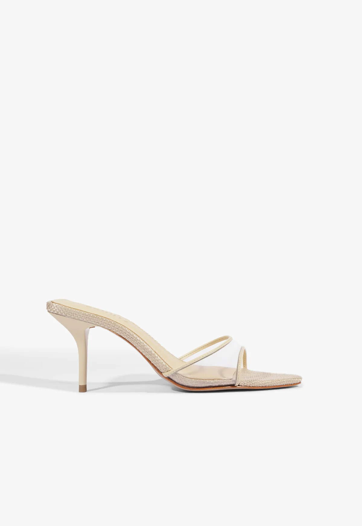 Elodie Vinyl Natural Nibs Mid Stiletto Sandal | Schutz (US)