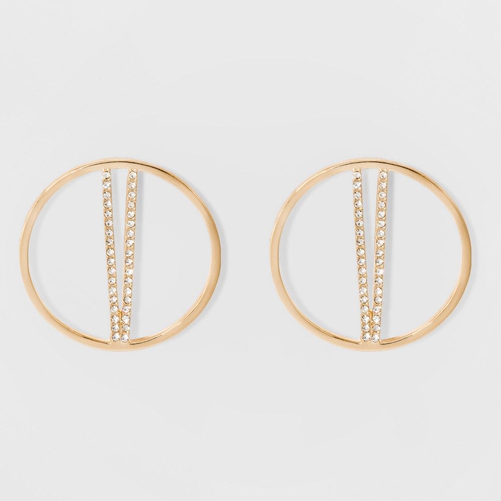 Sugarfix by BaubleBar Gold Hoop Studs with Crystal Earrings - Gold, Girl's | Target