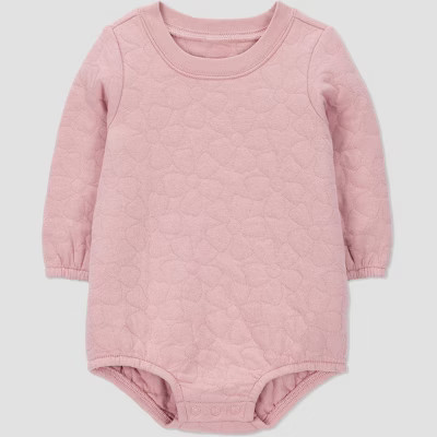 Carter's Just One You® Baby Girls' Quilted Bubble Romper - Pink | Target