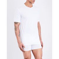 Calvin Klein ID slim fit stretch-cotton T-shirt, Mens, Size: M, White | Selfridges