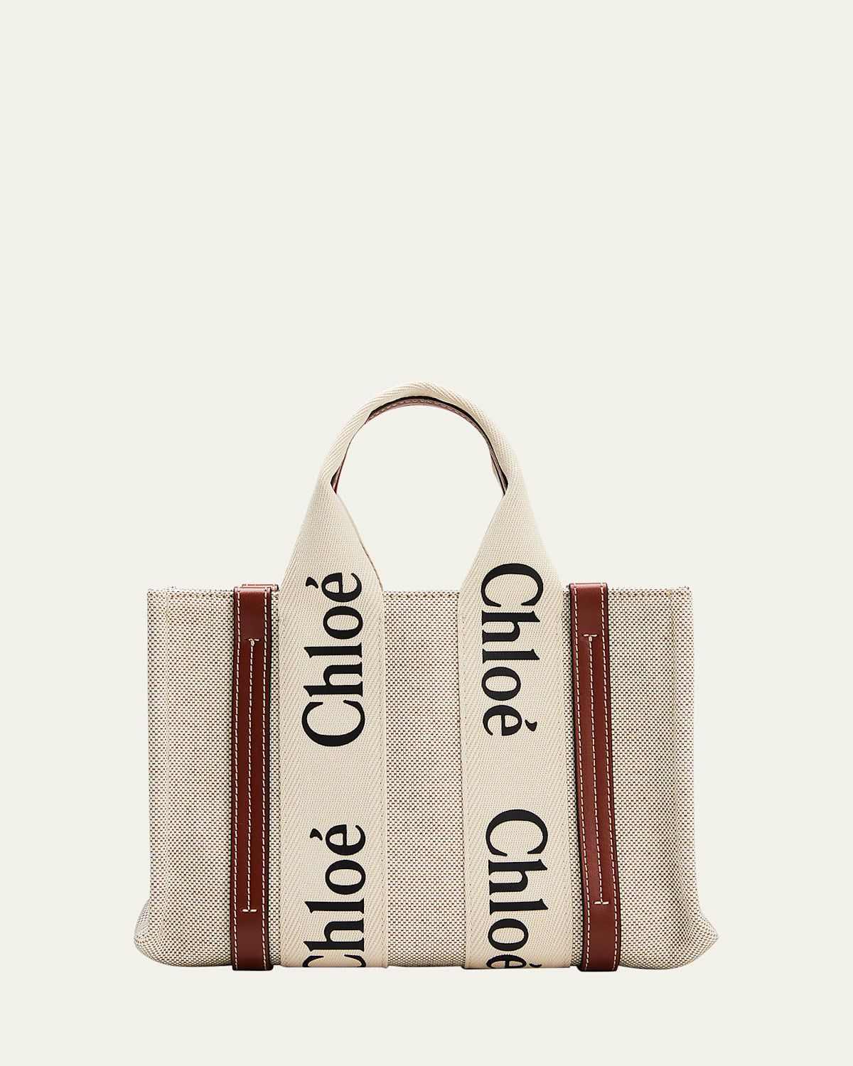 Woody Small Tote Bag in Linen with Crossbody Strap | Bergdorf Goodman