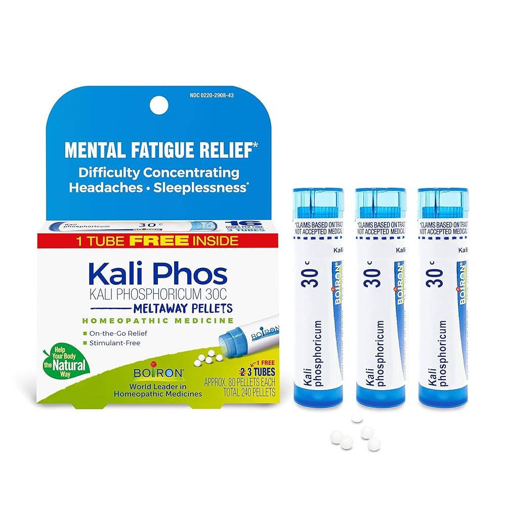 Boiron Kali Phosphoricum 30C Homeopathic Medicine for Headaches, Sleeplessness, Mental Fatigue, a... | Amazon (US)