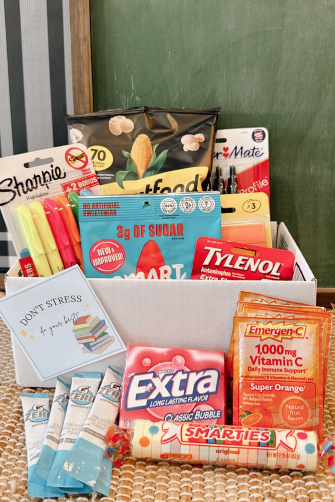 College Gift Idea📚Perfect for finals or a great care package to kick off the school year. Add your students fav snacks & new supplies! Give a little message from home on the back of the gift tag. Happy Gifting 🖤

#LTKparties #LTKGiftGuide #LTKkids