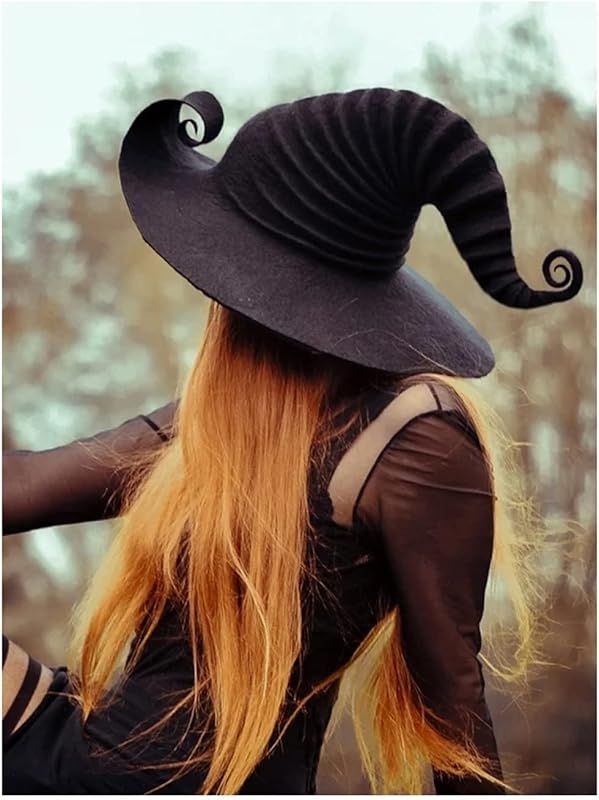 YTCPMHEA 2022 New Halloween Party Felt Witch Hats, Durable Black Witch Hat for Halloween Decor, W... | Amazon (US)