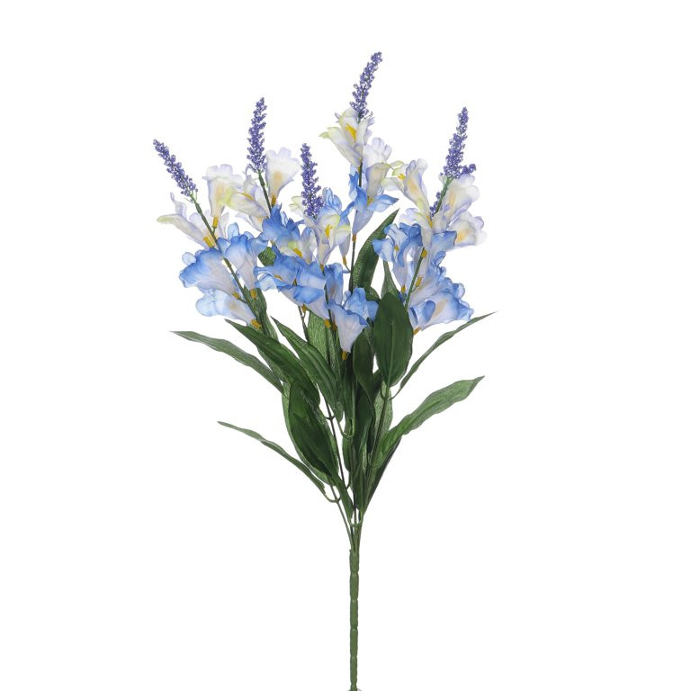 Mainstays 22 inch Blue & White Snapdragon Bush Floral - Walmart.com | Walmart (US)