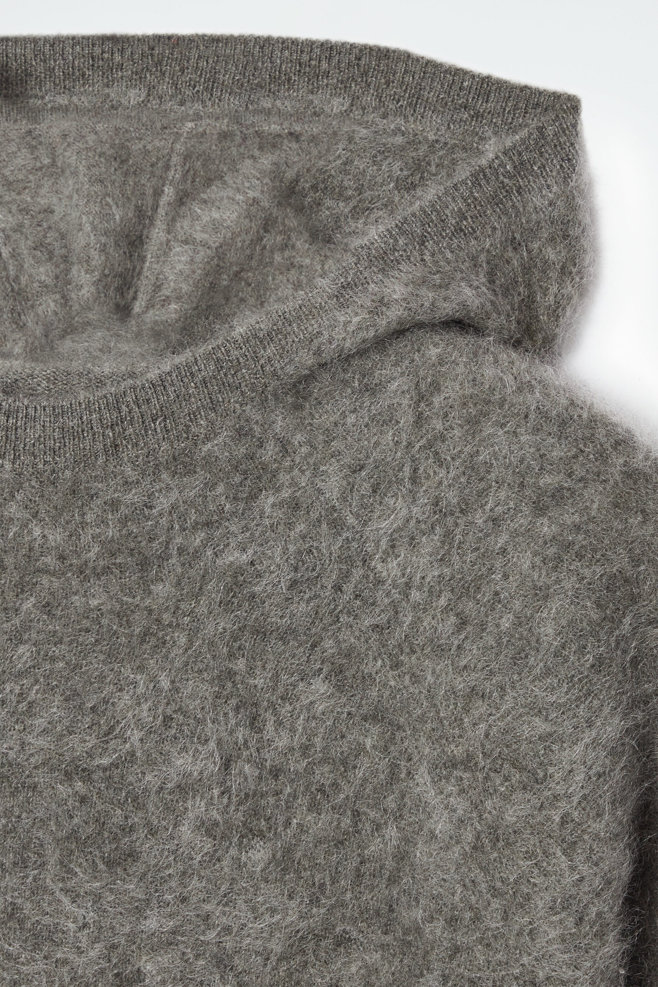 PURE BRUSHED-CASHMERE HOODIE - GREEN-GREY | COS (EU)
