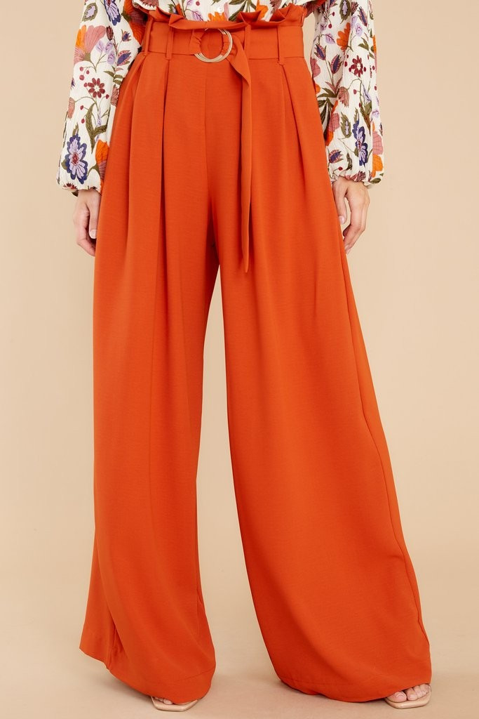Say Less Burnt Orange Pants | Red Dress 